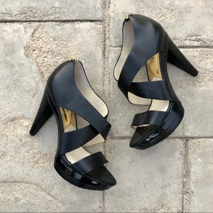 Michael Kors Black Strappy Platform Heels